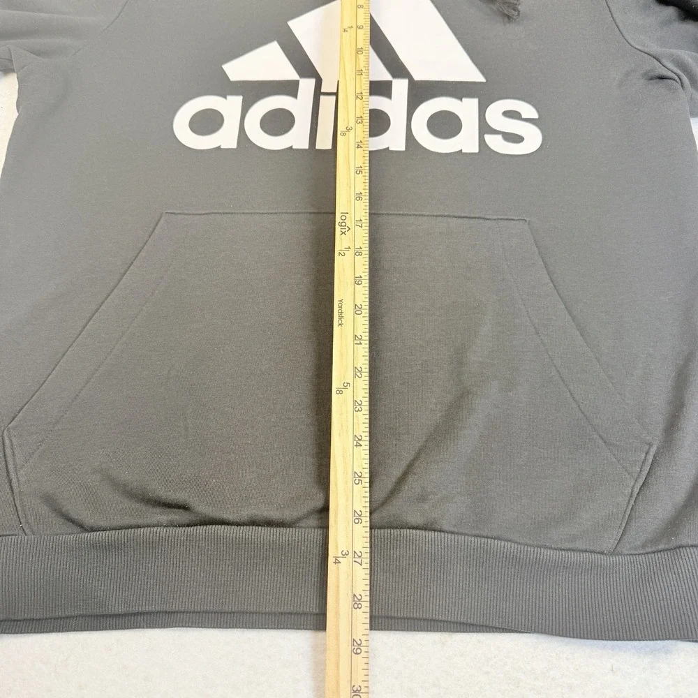 Adidas Hoodie XL Black Pullover Big Logo Fleece Hooded Sweatshirt Men's